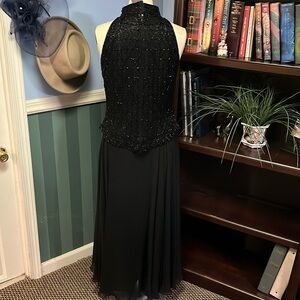 Two Piece Evening Dress. Silk Beaded Top